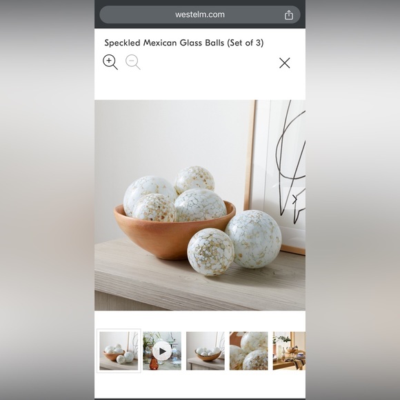 West Elm Speckled Mexican Glass Balls - Picture 1 of 3